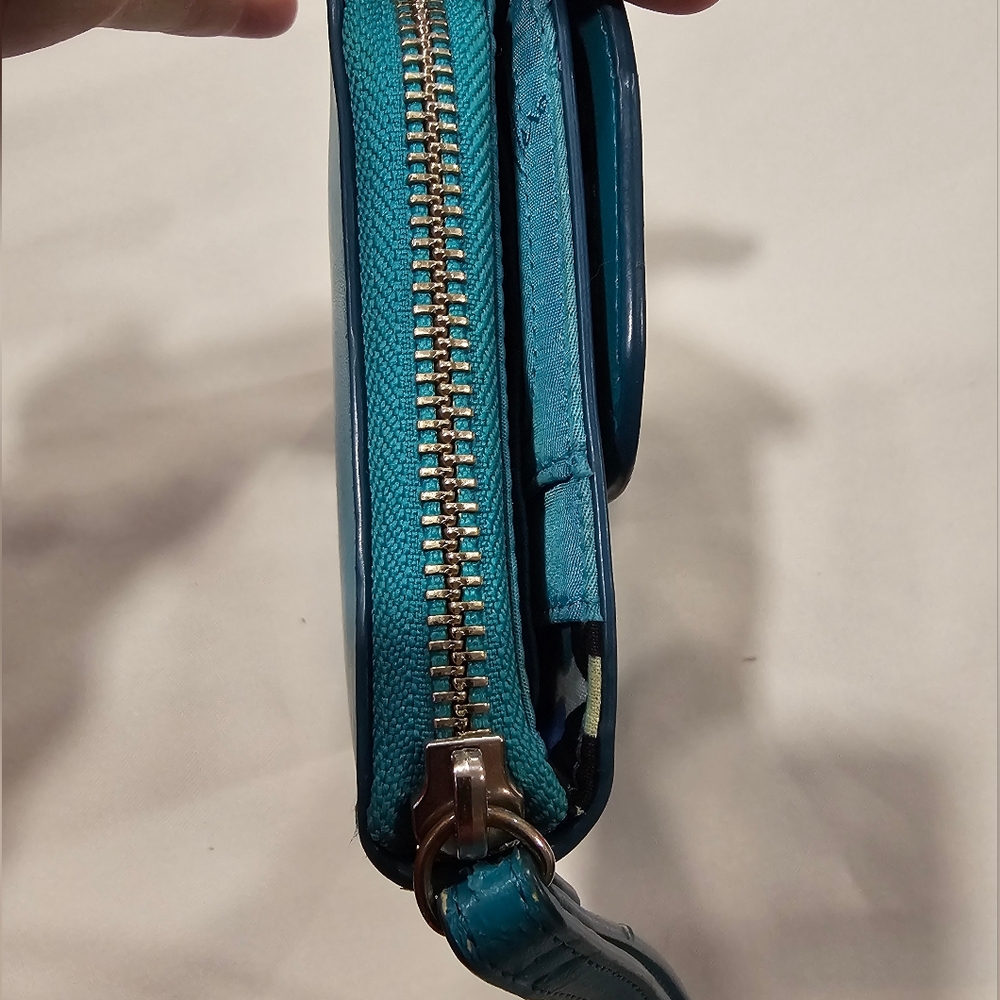 Vera Bradley Teal Wristlet Wallet - Picture 9 of 16